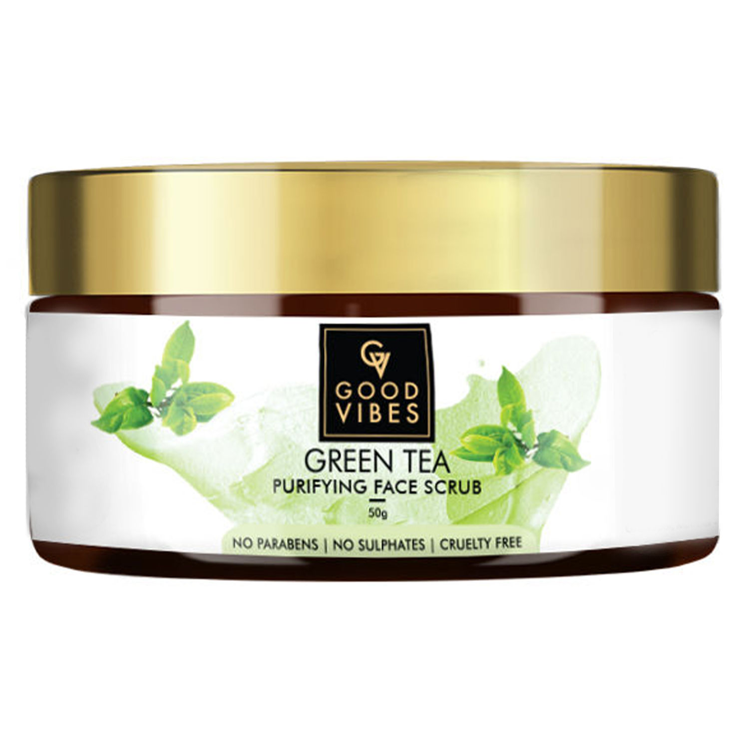 Buy Good Vibes Green Tea Purifying Face Scrub | Cleansing, Hydrating, Moisturizing | No Parabens, No Sulphates, No Mineral Oil, No Animal Testing (50 g) - Purplle