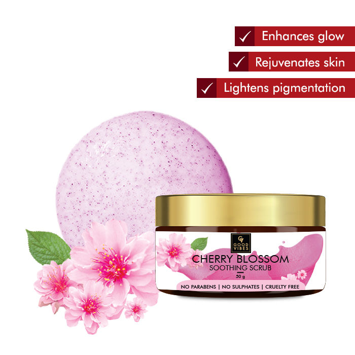 Buy Good Vibes Soothing Face Scrub - Cherry Blossom (50 gm) - Purplle