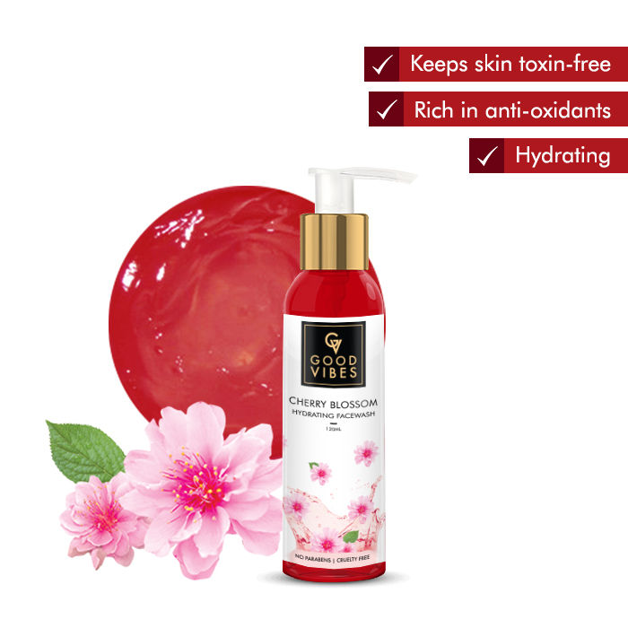 Buy Good Vibes Hydrating Face Wash - Cherry Blossom (120 ml) - Purplle