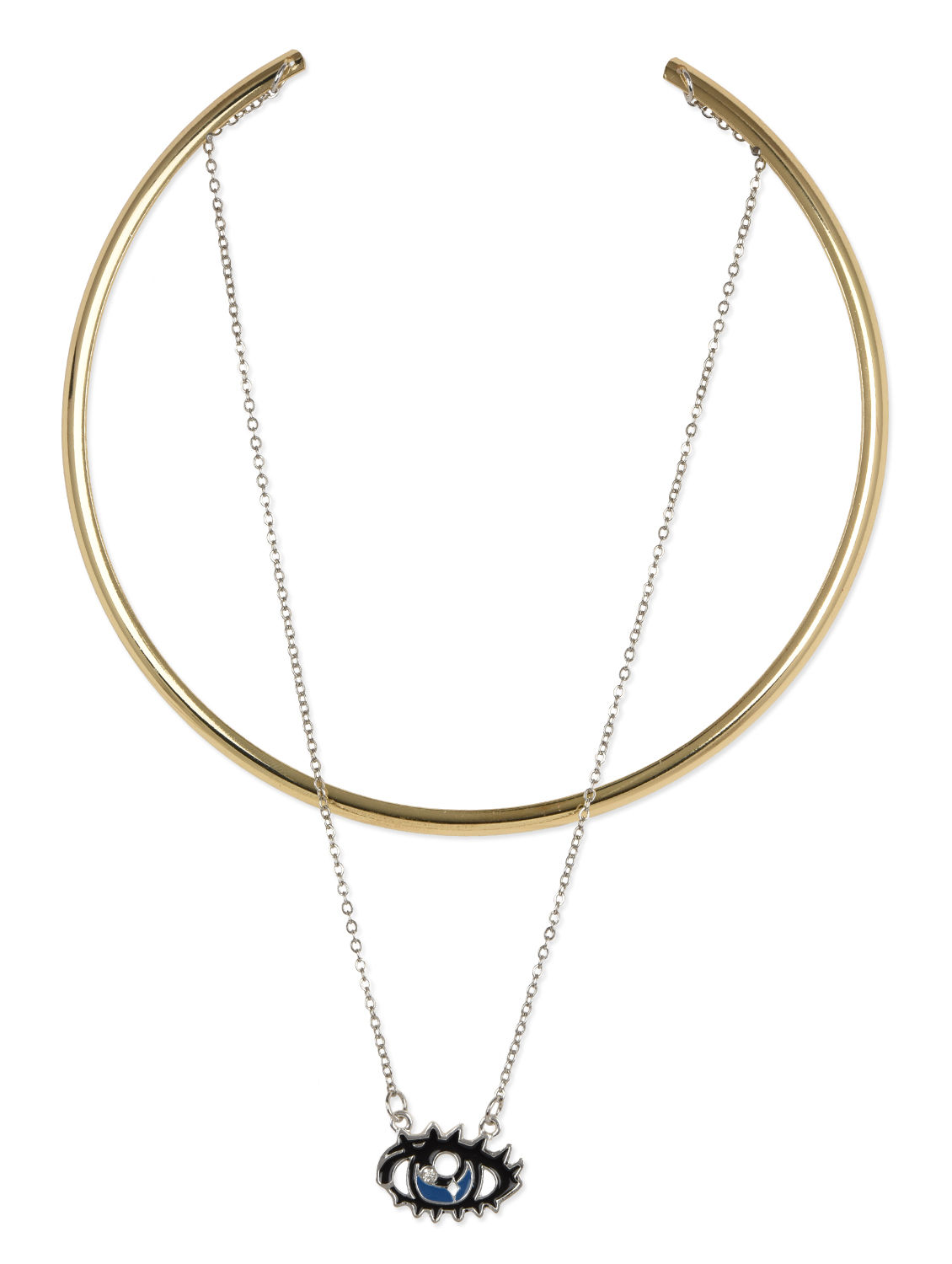 Buy Femnmas Gold Plate Dual Necklace - Purplle