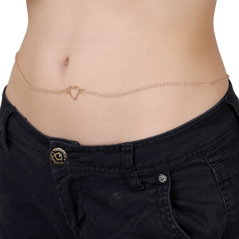 Buy Femnmas Heart Shape Cute Belly Chain - Purplle