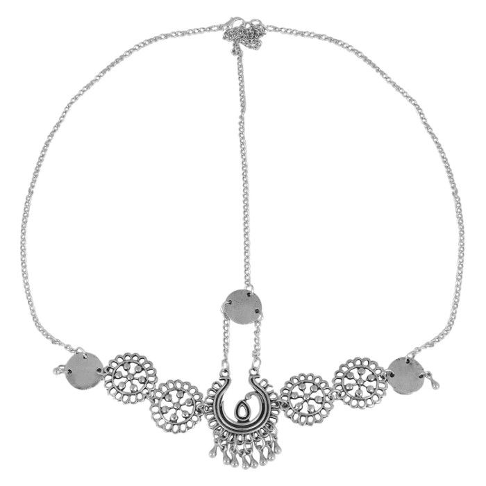 Buy Femnmas Antique Silver Boho Head Chain - Purplle