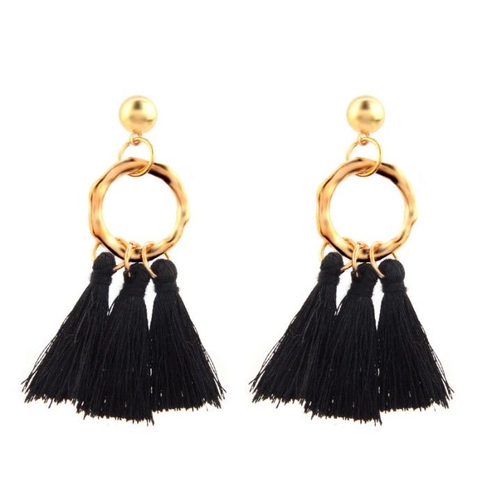 Buy Femnmas Black Thread Ethnic Earring - Purplle