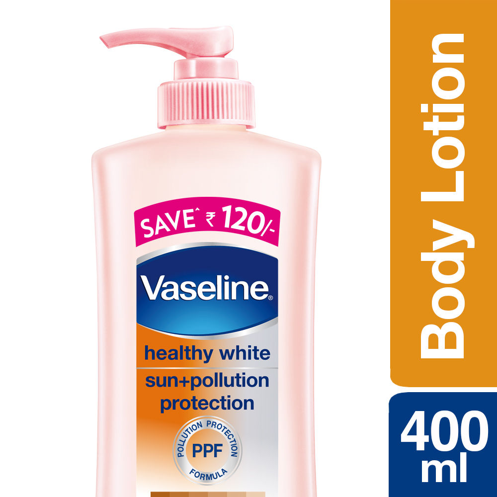 Buy Vaseline Healthy White Triple Lightening SPF 24 Body Lotion (400 ml) - Purplle