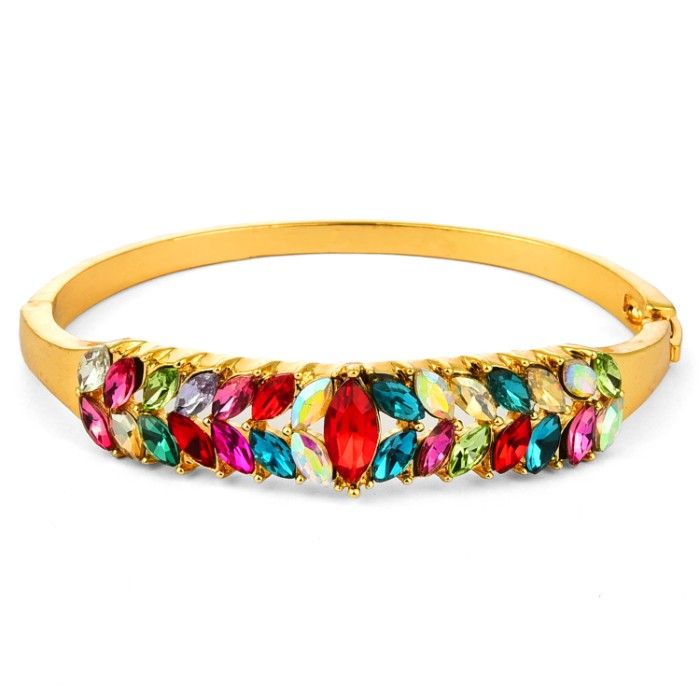 Buy Crunchy Fashion Sparking Crystal Studded Kada Bracelet For Women - Purplle