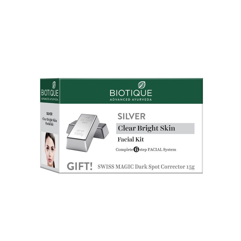 Buy Biotique Silver Clear Bright Skin Facial Kit (65 g) - Purplle