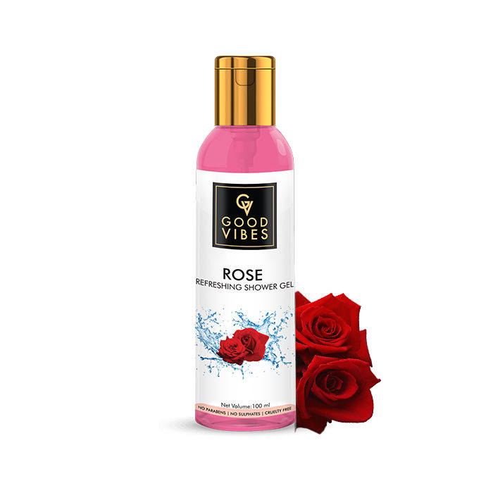 Buy Good Vibes Refreshing Shower Gel (Body Wash) - Rose (100 ml) - Purplle
