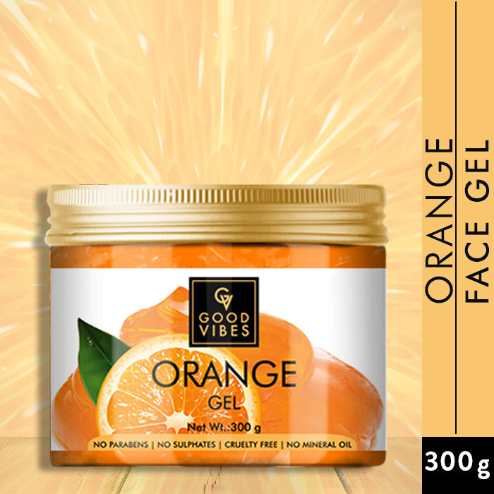 Buy Good Vibes Orange Refreshing Face Gel | Anti-Ageing, Hydrating | With Papaya | No Parabens, No Sulphates, No Mineral Oil, No Animal Testing (300 g) - Purplle