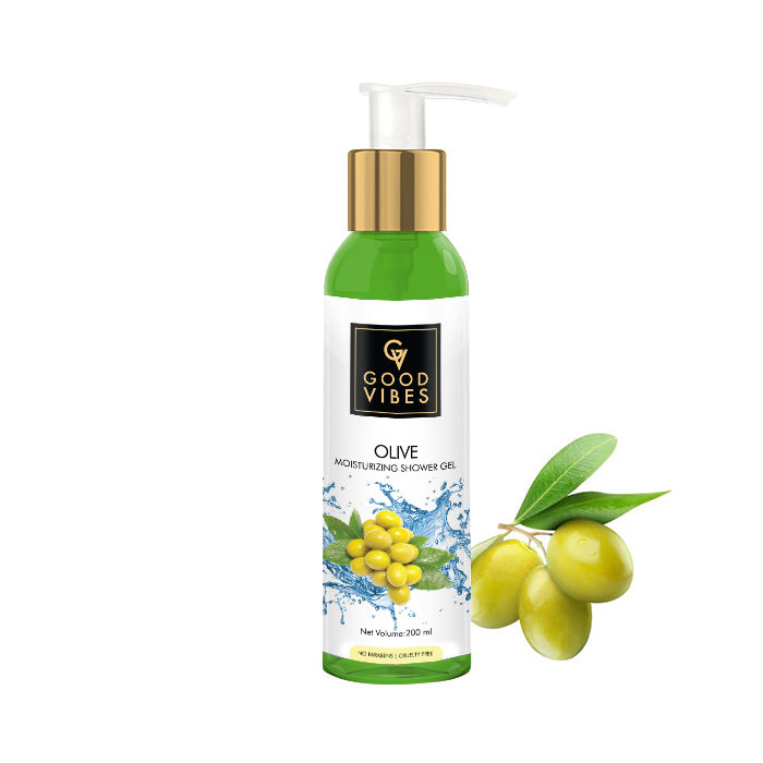 Buy Good Vibes Moisturizing Shower Gel (Body Wash) - Olive (200 ml) - Purplle