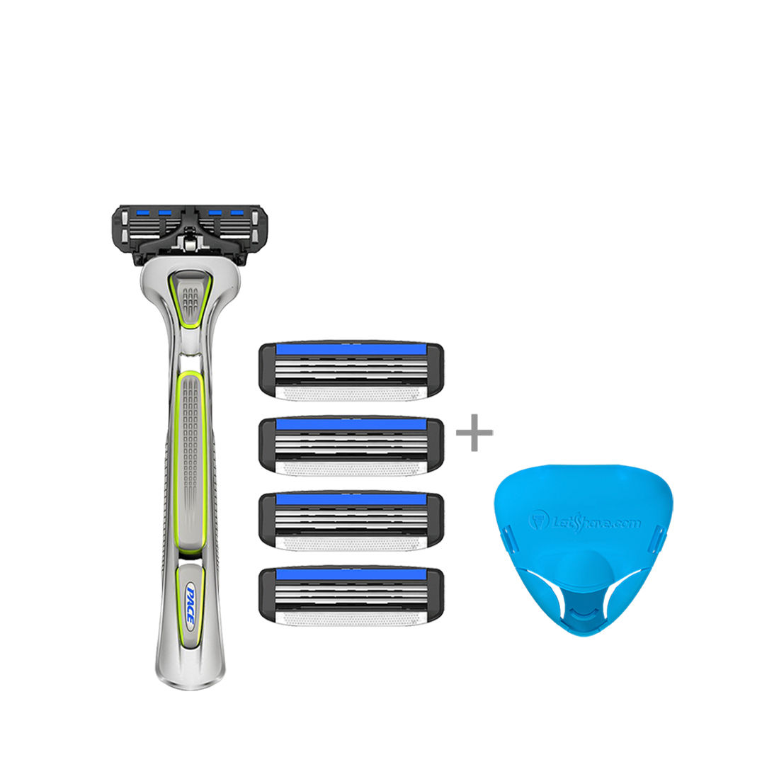 Buy LetsShave Pro 3 Shaving Kit : Razor Handle (Green) +Pack of 4A  Blade Cartridges +A  Free Razor Cap - Purplle