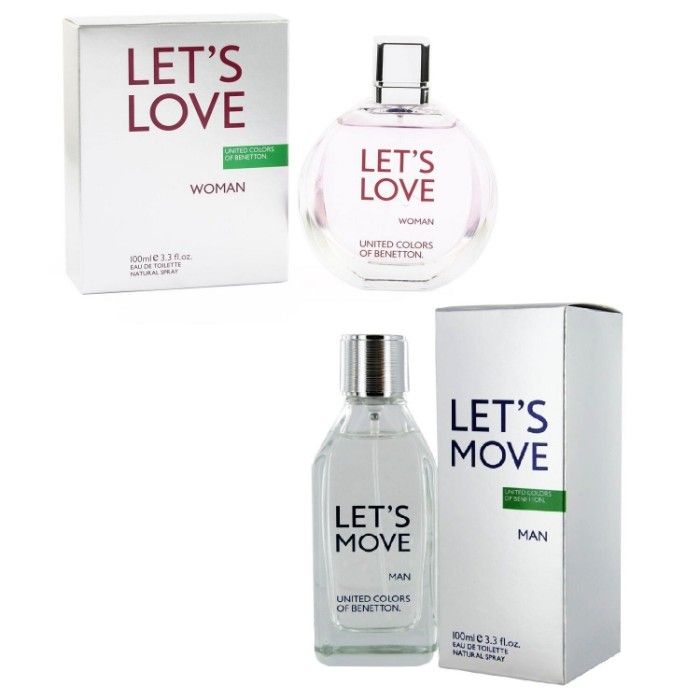 Buy United Colors of Benetton Perfume Combo Set of Let's Love EDT for Women and Let's Move EDT for Men (100ml x 2) - Purplle
