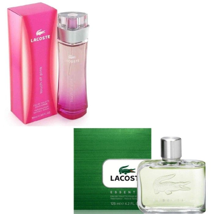 Buy Combo of Lacoste Touch of Pink EDT Perfume for Women 90 ml and Lacoste Essential EDT Perfume for Men 125ml Perfumes - Purplle