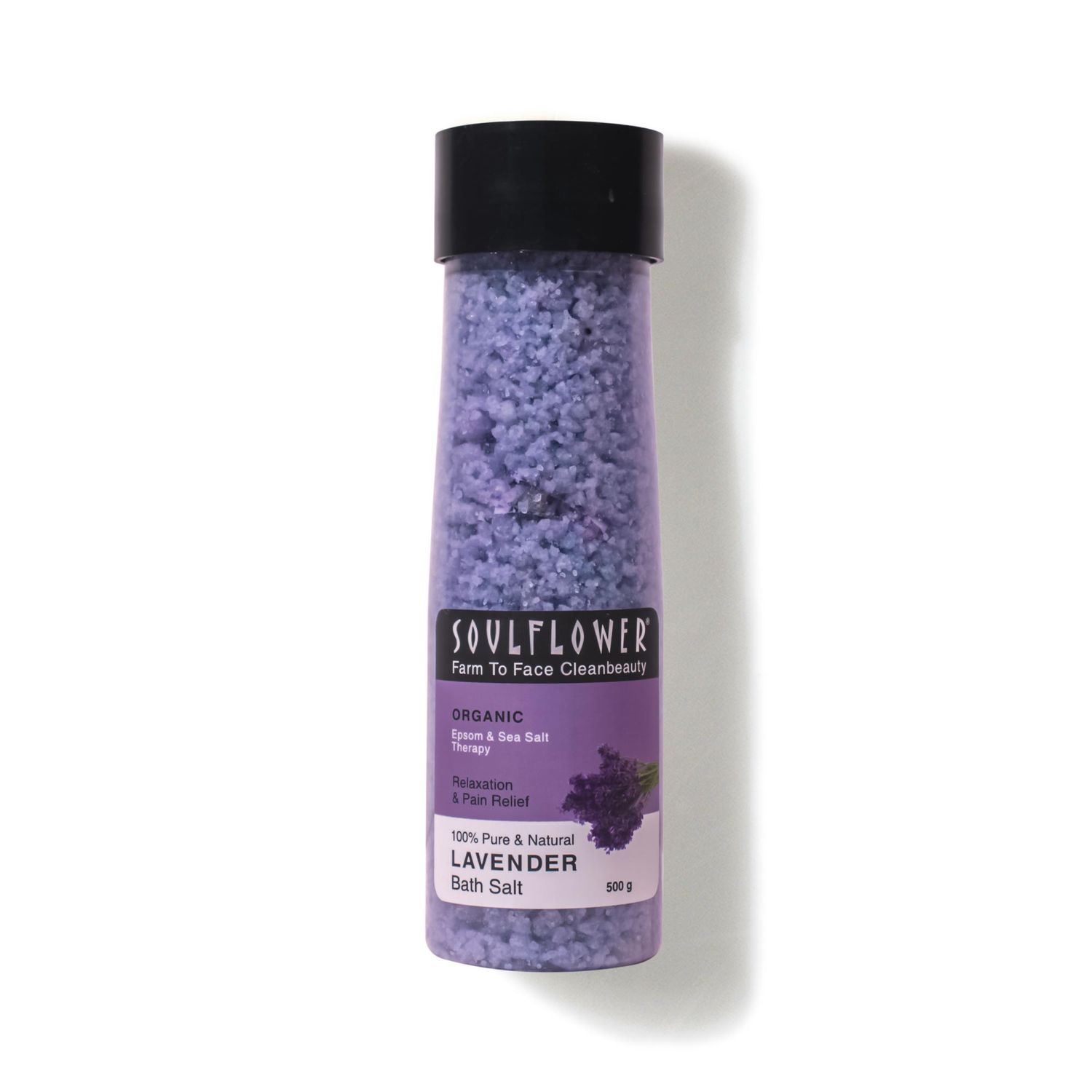 Buy Soulflower Lavender Bath Salt for natural detox and smooth, moisturized & nourished skin, 100% Pure Natural Vegan Indian Formulation, Sea Salt Therapy, Floral, 500g - Purplle