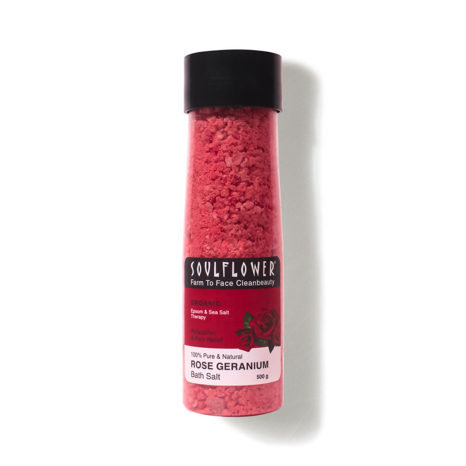 Buy Soulflower Rose Geranium Bath Salt for Exfoliate, moisturize & revitalize skin, 100% Pure Natural Vegan Indian Formulation, Sea Salt Therapy, Floral, 500g - Purplle