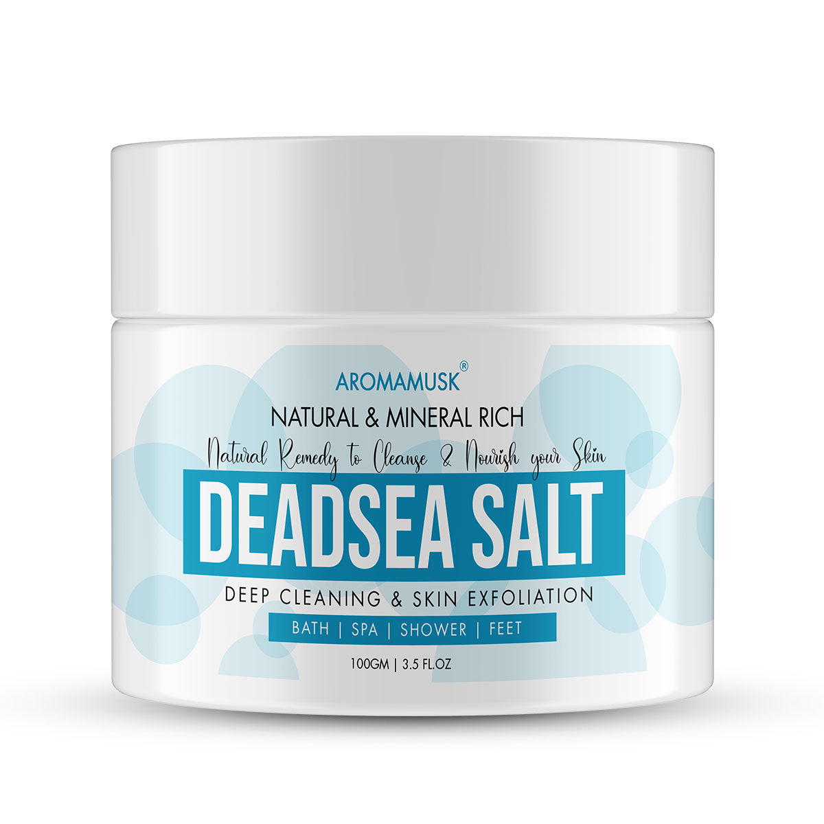 Buy AromaMusk 100% Natural and Mineral Rich Dead Sea Salt For Deep Cleaning & Skin Exfoliation (100 g) - Purplle