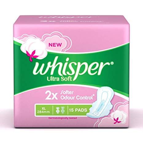 Buy Whisper Ultra Soft xl Sanitary Pads 15 count (284mm) - Purplle