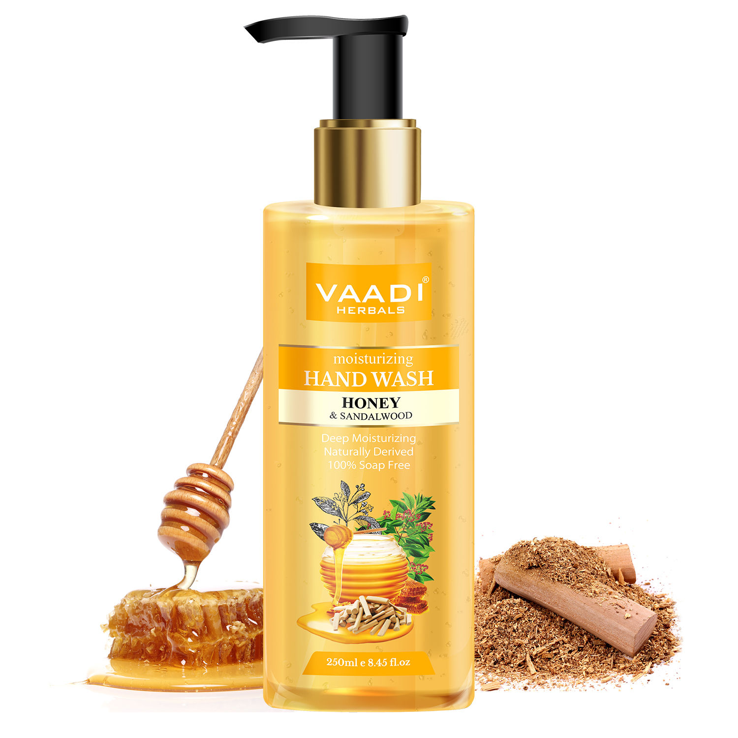Buy Vaadi Herbals Deep Moisturizing Honey & Sandal Hand Wash (250 ml) - Purplle