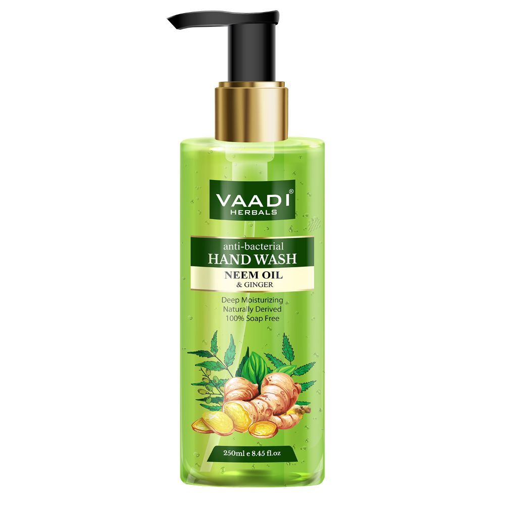 Buy Vaadi Herbals Pack of 2 Anti-Bacterial Neem Oil & Ginger Hand Wash (250 ml x 2) - Purplle