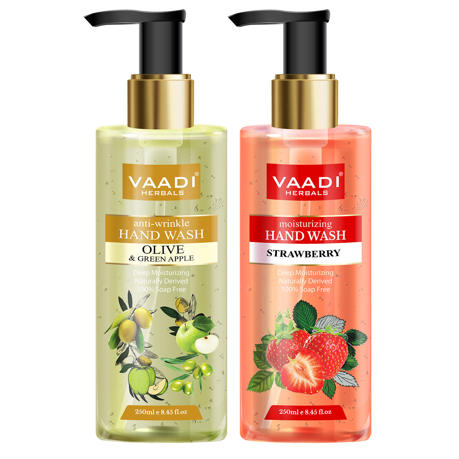 Buy Vaadi Herbals Rejuvenating - Pack of 2 Luxurious Handwash - Olive & Strawberry (250 ml x 2) - Purplle