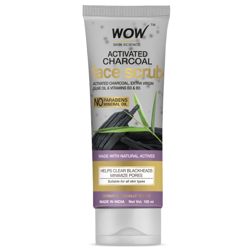Buy WOW Skin Science Charcoal Face Scrub For Blackheads/Pigmentation/Glowing Skin/Exfoliation - All Skin Type - 100ml - Purplle