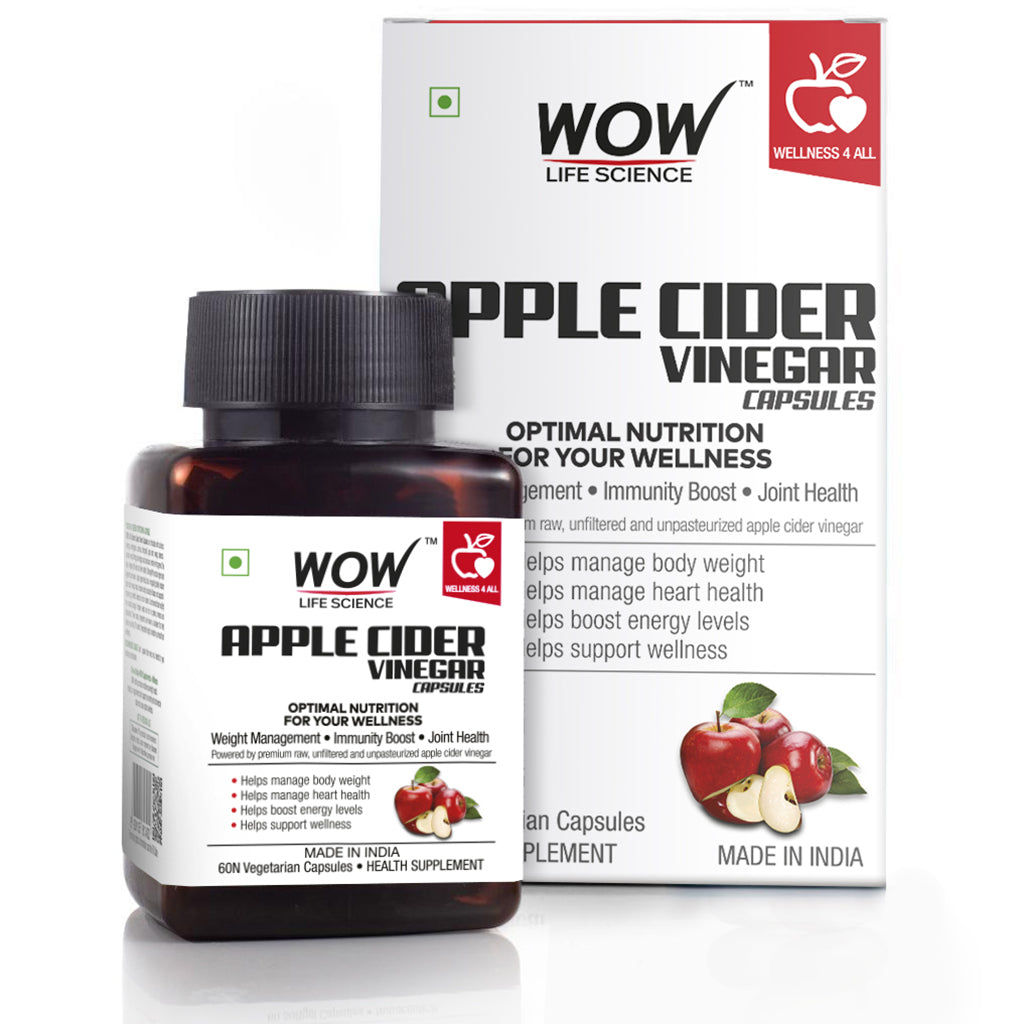 Buy WOW Life Science Apple Cider Vinegar Capsules, 60 Capsules - Purplle
