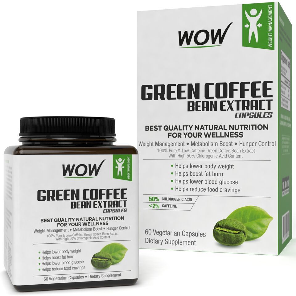 Buy WOW Life Science Green Coffee Bean Extract Capsules, 60 Capsules - Purplle