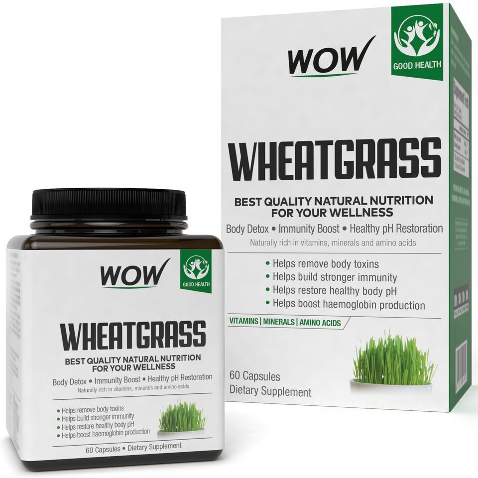 Buy Wow Life Science Wheatgrass capsules 800mg For Digestion/Immunity/Metabolism - 60 Vegetarian Capsules - 60 Capsules - Purplle