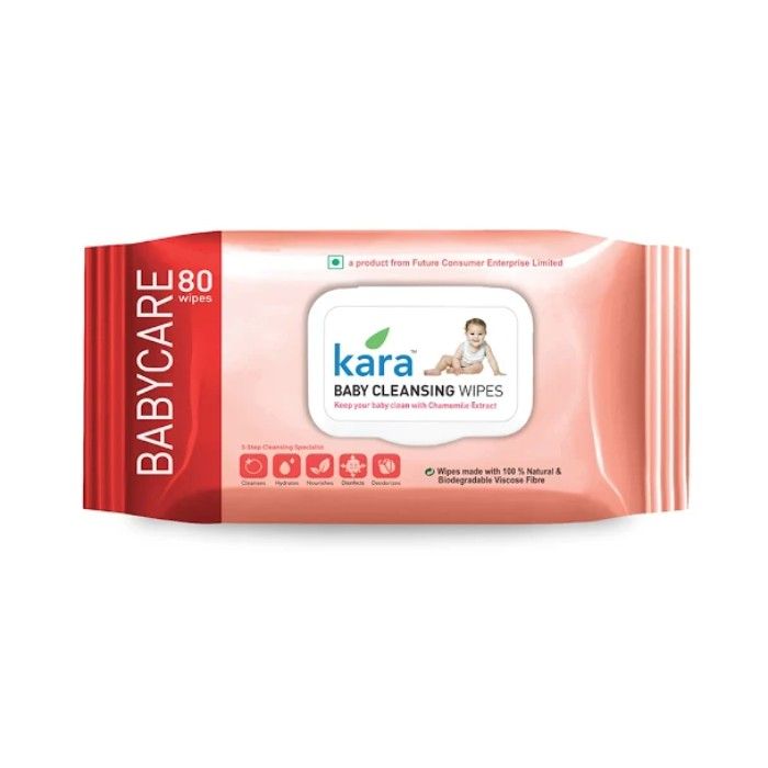 Buy Kara Cleansing Baby Wipes Lid Pp 80P - Purplle