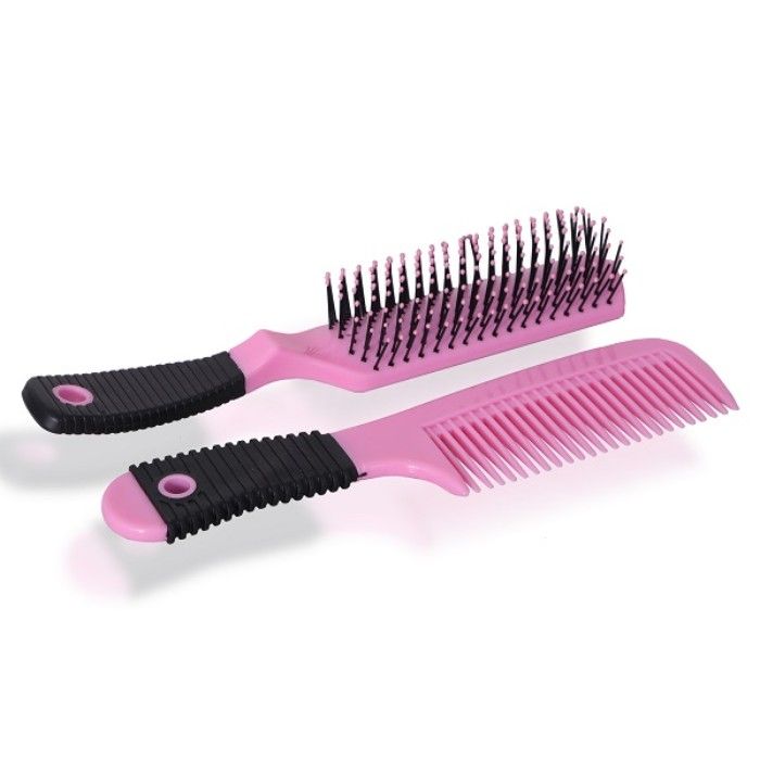 Buy TS Pink Hair Brush And Comb Combi - Purplle