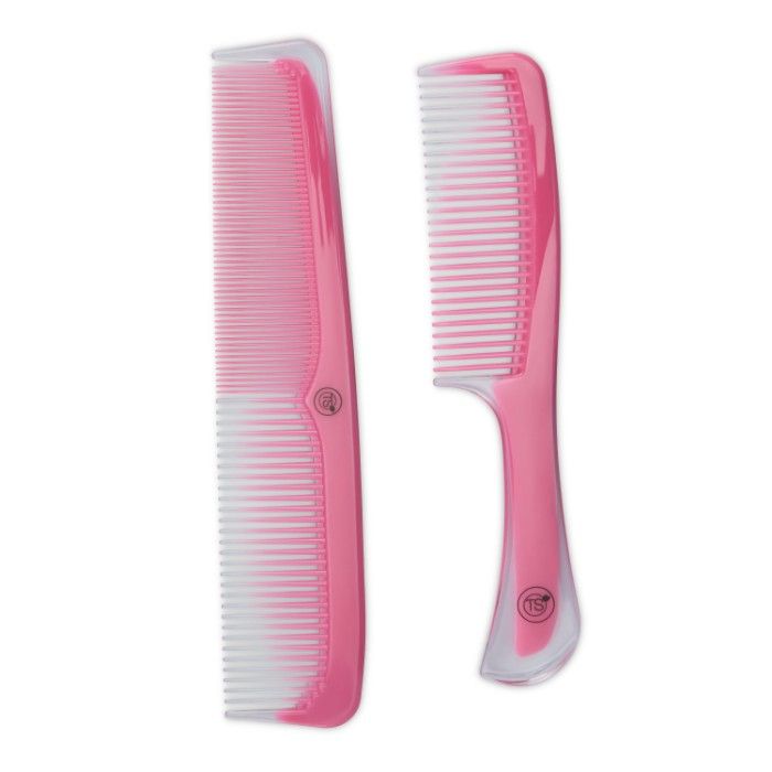 Buy TS Glass Finish Combs Pack Of 2 (Pink) - Purplle