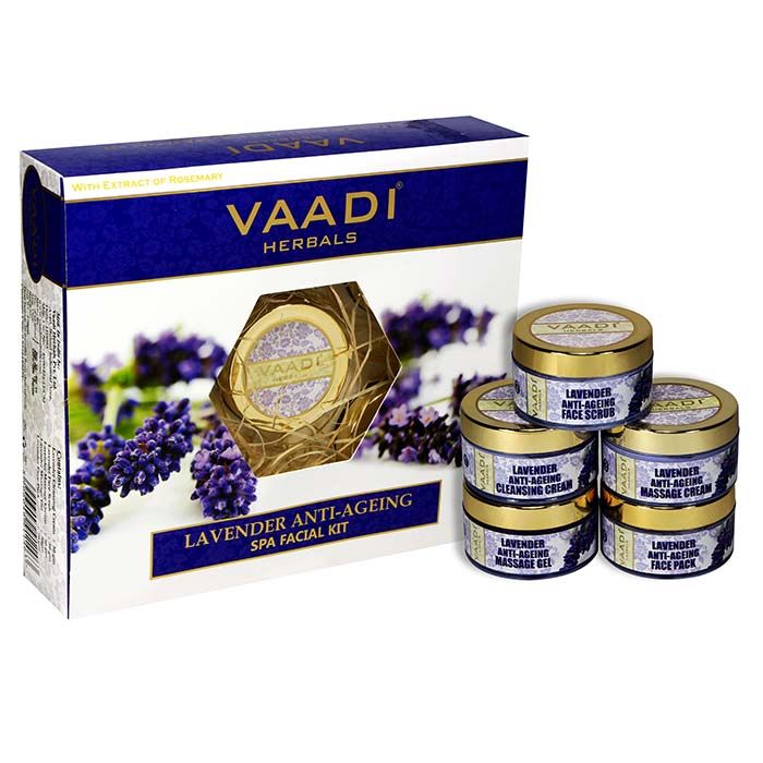 Buy Vaadi Herbals Lavender Anti-Ageing Spa Facial Kit With Rosemary Extract (270 g) - Purplle