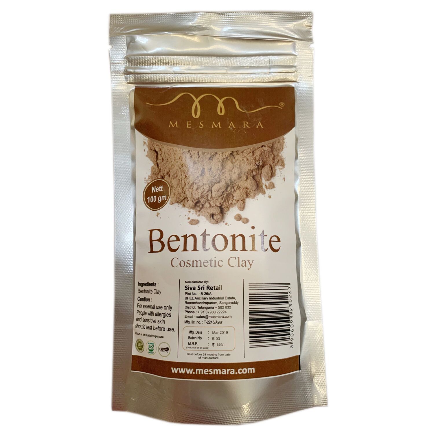 Buy Mesmara Bentonite Clay (100 g) - Purplle
