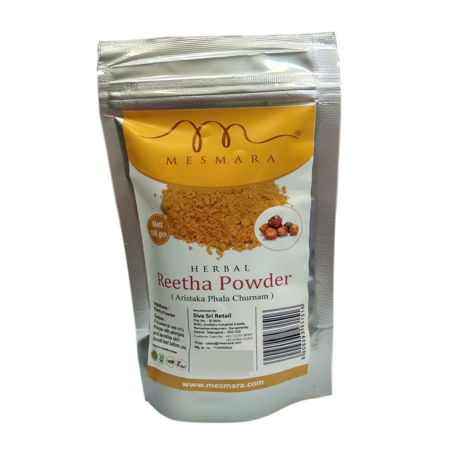 Buy Mesmara Herbal Reetha Powder (100 g) - Purplle