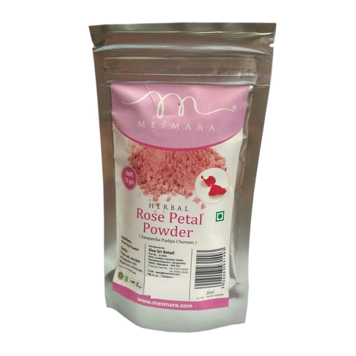 Buy Mesmara Herbal Rose Petal Powder (75 g) - Purplle