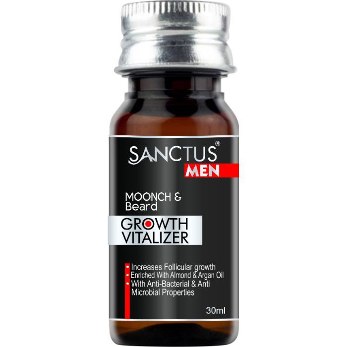 Buy Sanctus Moonch & Beard Growth Vitalizer (30 ml) (Aqua Based & Non-Sticky Formula) (Enriched With Argan & Almond Oil) - Purplle