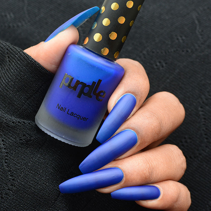 matte blue nail polish