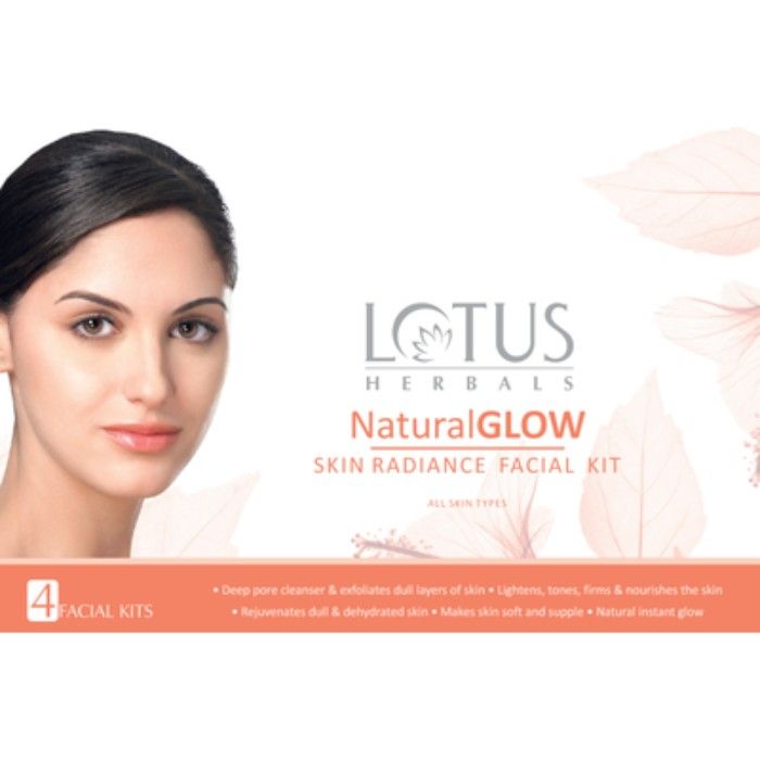 Buy Lotus Herbals Natural Glow Skin Radiance 4 in 1 Facial Kit | Deep Pore Cleansing | Skin Lightening & Hydrating | 200g - Purplle