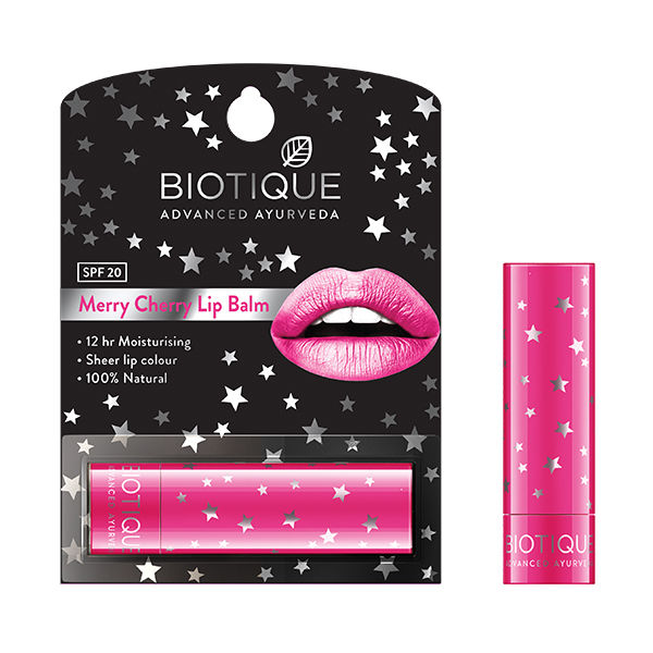 Buy Biotique Merry Cherry Lip Balm SPF 20 (4 g) - Purplle