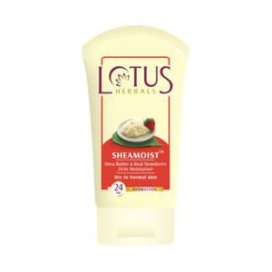 Buy Lotus Herbals Sheamoist Shea Butter & Real Strawberry 24HR Moisturiser | Hydrating | For Dry to Normal Skin Types | 60g - Purplle