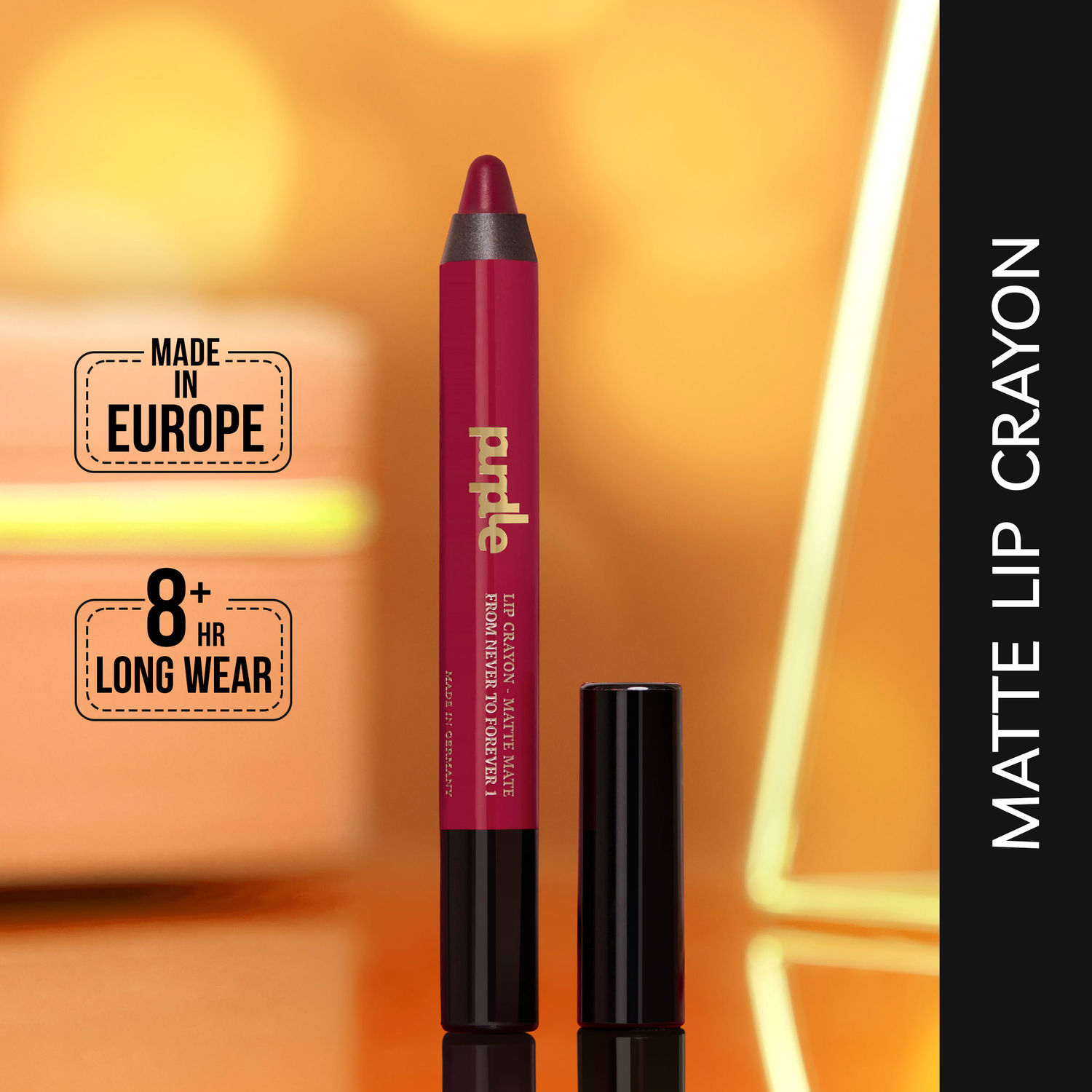 Buy Purplle Lip Crayon, Matte Mate, Red - From Never To Forever 1 | Highly Pigmented | Smudgeproof | Transferproof | Lightweight | Long Lasting | Easy Application (2.8 g) - Purplle