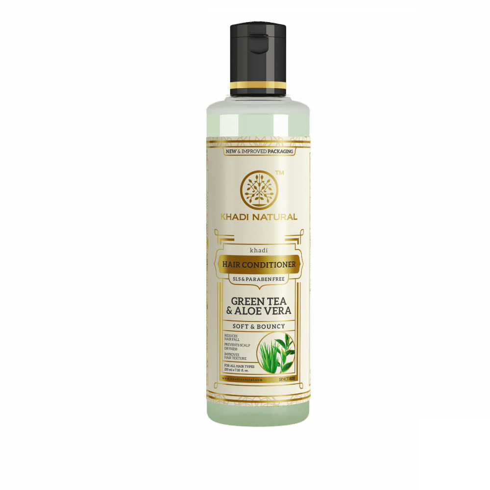 Buy Khadi Natural Ayurvedic Green Tea Aloevera Hair Conditioner Sls & Paraben Free (210 ml) - Purplle