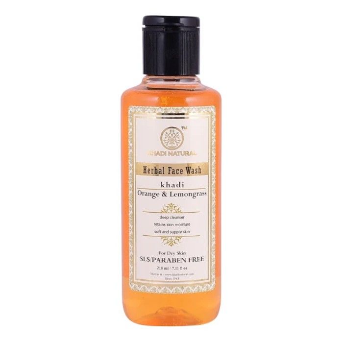 Buy Khadi Natural Ayurvedic Orange & Lemongrass Face Wash Sls & Paraben Free (210 ml) - Purplle