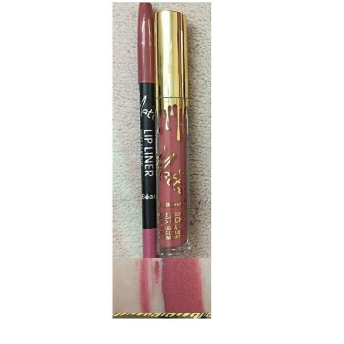 Buy Kiss Beauty Matte Liquid Lipgloss Lipstick and Lip Liner (05) - Purplle