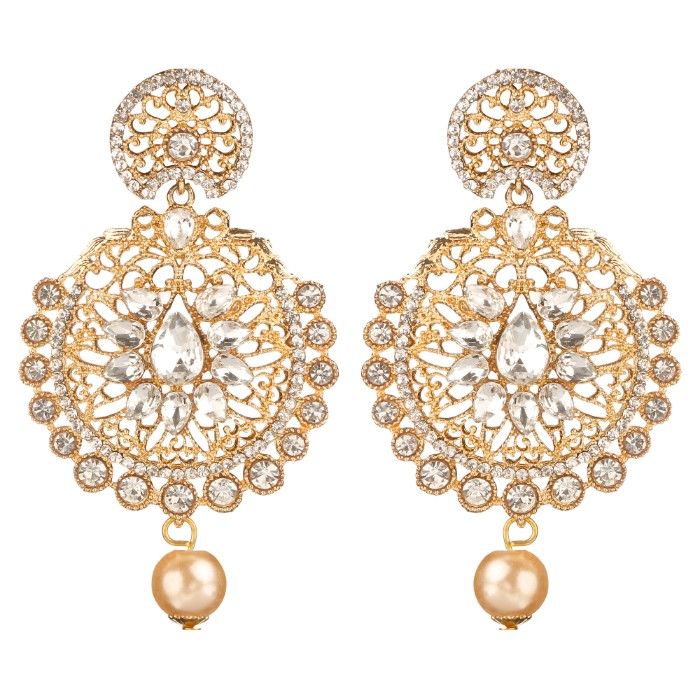 Buy Kord Store Traditional Gold Plated Diamond Earrings for Girls & Women. One Pair Of Earring (KSEAR70009) - Purplle