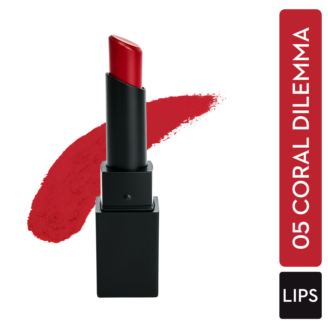 Buy SUGAR Cosmetics - Nothing Else Matter - Longwear Matte Lipstick - 05 Coral Dilemma (Bright Orange Red) - 3.5 gms - Water-Resistant, Premium Matte Lipstick, Paraben Free - Purplle