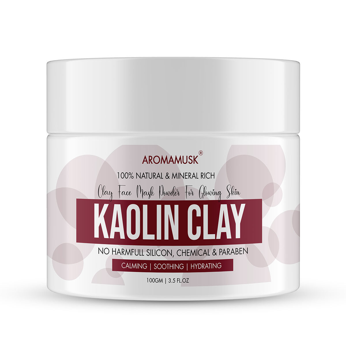 Buy AromaMusk 100% Natural and Mineral Rich Superfine Kaolin Clay Face Mask Powder For Glowing Skin (100 g) - Purplle