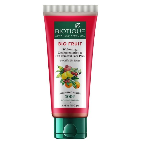 Buy Biotique Bio Fruit Whitening, Depigmentation & Tan Removal Face Pack (100gm) - Purplle