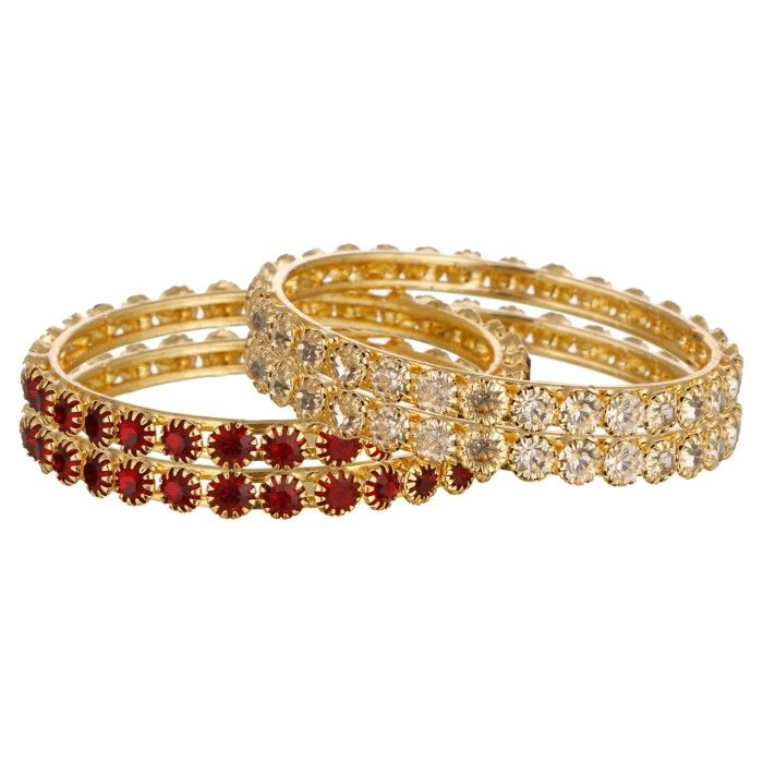 Buy Kord Store Fashion Jewellery Traditional Gold Plated Bangles Set For Girls And Women KSBAN50003 - Purplle