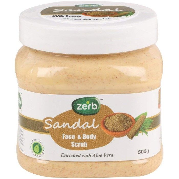 Buy Zerb Gentle Exfoliating Sandal Face and Body Scrub|Dead Skin Remover and Revitalise Healthy Skin Glow Set of 2 x 500 g - Purplle