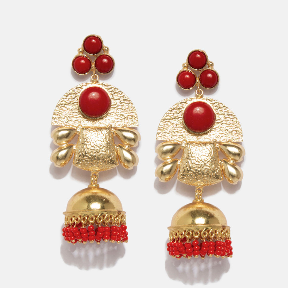 Buy Ferosh Riqueza Hot Red Earrings - Purplle